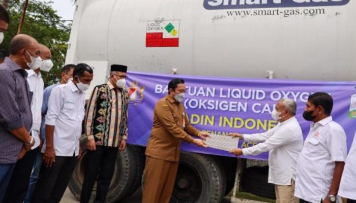 Pemerintah Aceh Terima 20 Ton Oksigen Cair Dari Kadin Indonesia