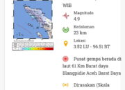 Gempa Tektonik Guncang Aceh, Terasa di Abdya dan Nagan Raya