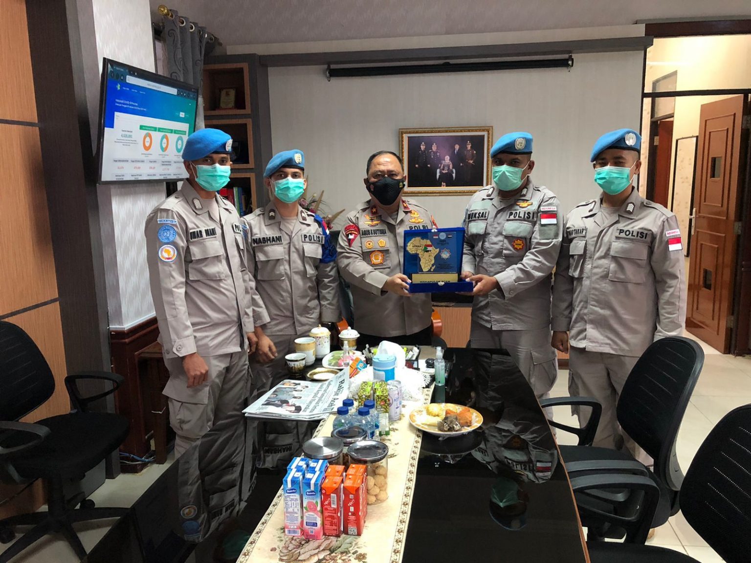 Wakapolda Aceh Sambut 4 Personel Polda Aceh Perwakilan Pasukan Perdamaian PBB