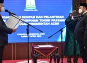 Gubernur Lantik Dua Pejabat Pimpinan Tinggi Pratama di Lingkungan Pemerintah Aceh