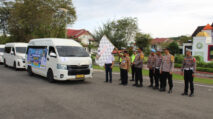 Bersama Pj. Bupati, Kapolres Aceh Jaya Lepas Bus Keberangkatan Balik Mudik Gratis