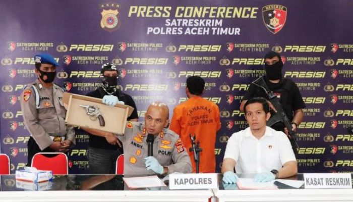 Polres Aceh Timur Tangkap Pelaku Pengancaman Pakai Senjata Api