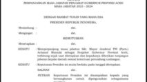 Heboh! Beredar SK Perpanjangan Masa Jabatan Pj Gubernur Aceh Achmad Marzuki