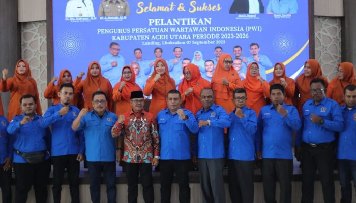 Pengurus PWI Aceh Utara Dilantik, Sekda: Jaga Integritas Insan Pers dan Sajikan Narasi Positif