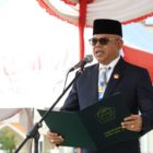 Sekda Aceh Utara, Dr A Murtala, MSi pada upacara peringatan Hari Kesakitan Pancasila. Foto: Acehglobal/Ist.