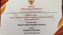 Aceh Selatan Raih Penghargaan Kinerja Penghapusan Kemiskinan Ekstrem