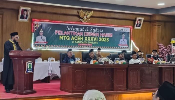 126 Dewan Hakim MTQ ke-36 Aceh Dilantik di Simeulue
