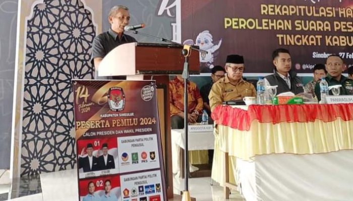 Dibuka Staf Ahli, KIP Simeulue Gelar Rapat Pleno Rekapitulasi Hasil Pemilu 2024