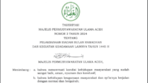 MPU Aceh Keluarkan Taushiyah Pelaksanaan Ibadah Ramadhan 1445 Hijriah, Ini Isinya