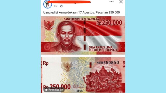 Foto Uang Rp250 Ribu Viral, Peruri: Pecahan Tertinggi Masih Rp100 Ribu