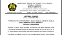 Badan Geologi Turunkan Status Gunung Bur Ni Telong dari Siaga ke Waspada
