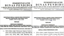 Aneh, Ada Dua SK Pemenang FLS3N Bertadatangan Plt Kepala Cabdin Abdya