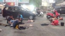PUPR Abdya Tambal Sulam Jalan Rusak di Kota Blangpidie