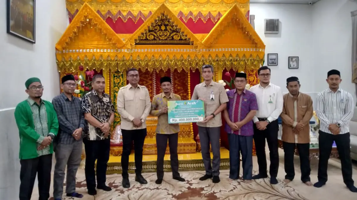 Baitul Mal Abdya Kembali Terima Zakat Perusahaan Bank Aceh Rp400 Juta