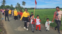 Warga Lhung Asan Abdya Semarakkan HUT RI ke-81 Dengan Jalan Santai dan Senam Sehat