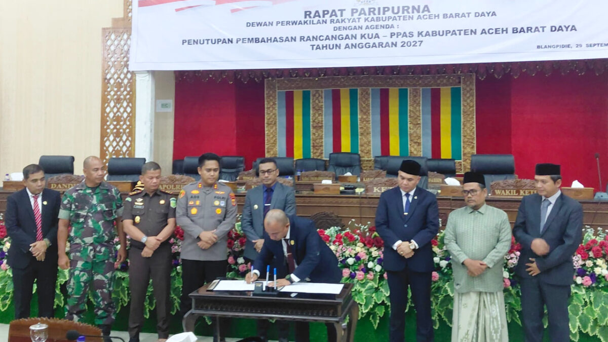 Sah! Eksekutif dan Legislatif Sepakati KUA-PPAS APBK Abdya Tahun 2027